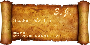 Studer Júlia névjegykártya